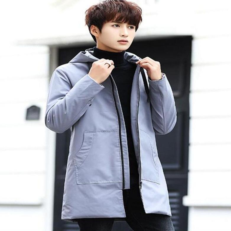 NEW DEALS Jaket Pria Korea Jubah Mantel Panjang Jaket Anime Keren