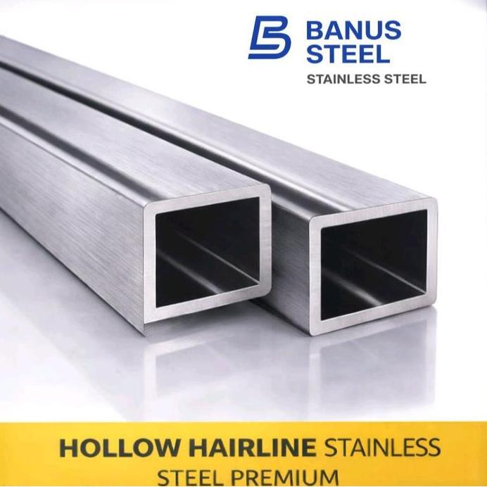 Pipa kotak hollow stainless 4 cm x 4 cm x 1,2 mm / 40 x 40 x 1,2mm