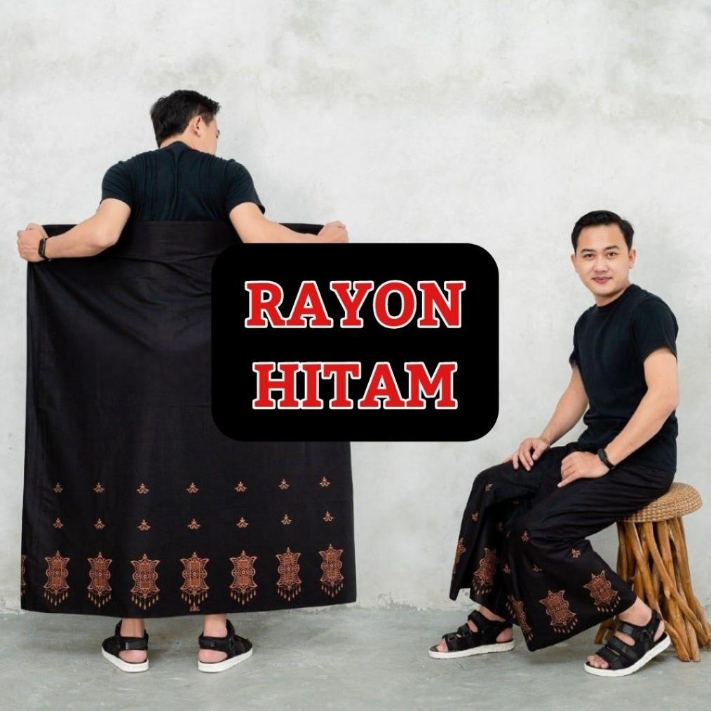 TERLARIS BEST SELLER Sarung HITAM DEWASA GOYOR Batik Motif Bahan Rayon Original Lembut Tebal Santri 