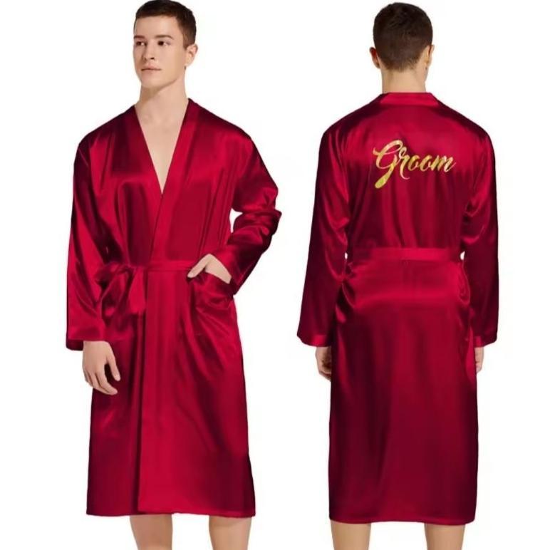 BESTPROMO Kimono Tidur Couple Satin Pria Wanita/Hampers Kimono Tidur