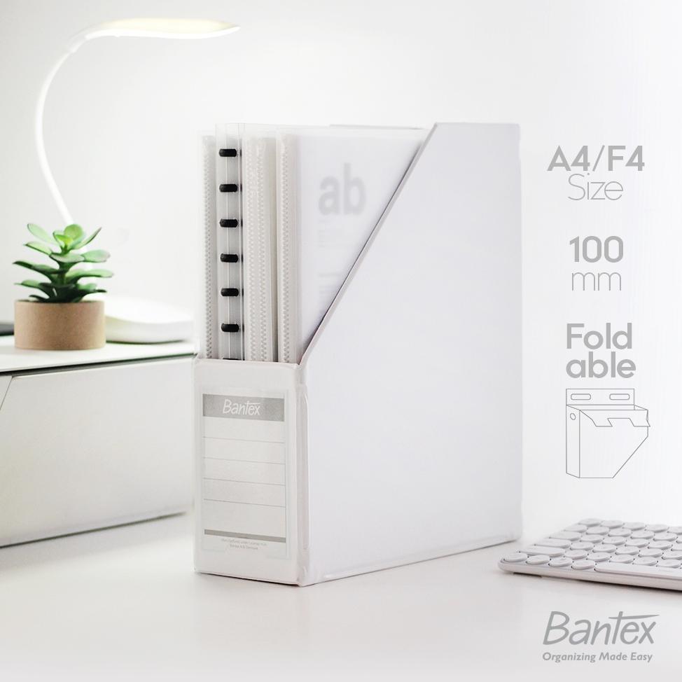Box File / Magazine File A4 F4 Folio 100 Mm White