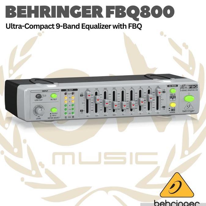 Behringer FBQ800 Ultra-Compact 9-Band Graphic Equalizer with FBQ
