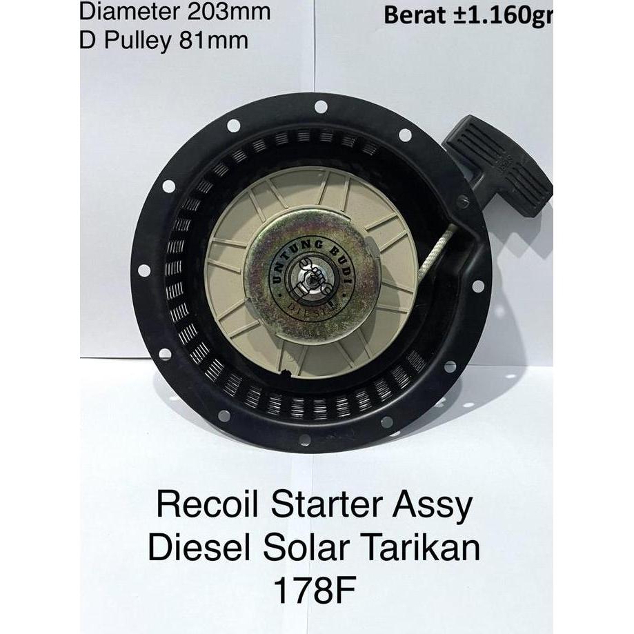 Recoil Starter 178F Tarikan Kap Engkol Selah Mesin Pompa Air Solar Diesel Kama Kipor