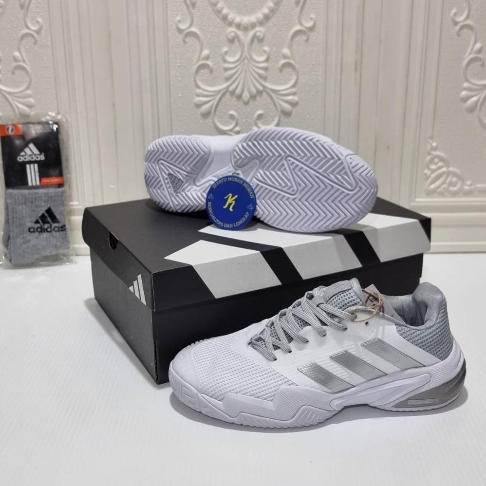 Terbaru Sepatu Tenis Adidas Barricade 13 Putih/Hitam Flyknit