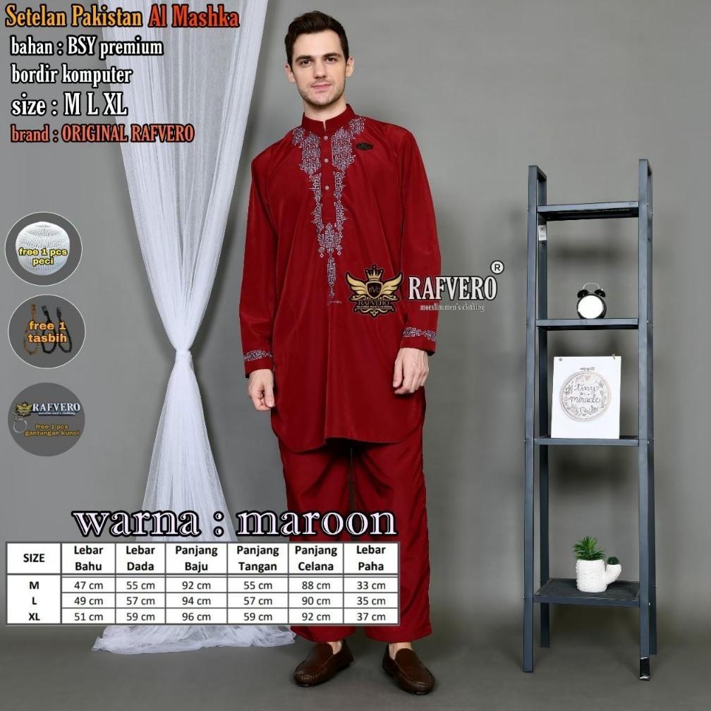 NEW SETELAN PAKISTAN AL-MASHKA RAFVERO - SETELAN BAJU KOKO PRIA RAFVERO