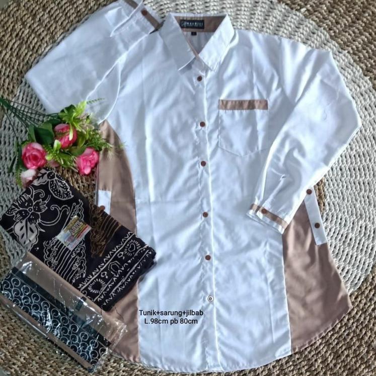 Diskon Baju Santri Putri | Tunik Santri Putri Toyobo Putih Polos | Tunik Santriwati | Atasan Santriw