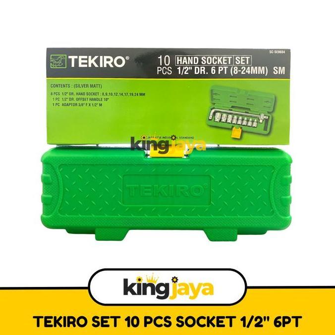 Murah Kunci Sok 10 Pcs Tekiro / Mata Sok 1/2" Socket Wrench Set 8-24 Mm