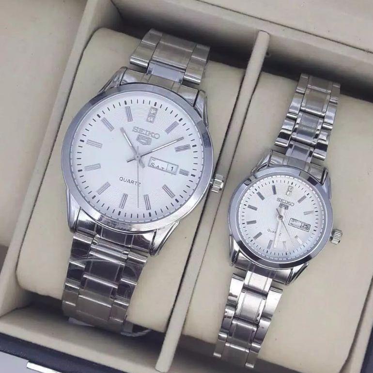 HEMAT best seller || bisa satuan || jam tangan couple s3iko balok tanggal dan hari NF-1500RR rantai 