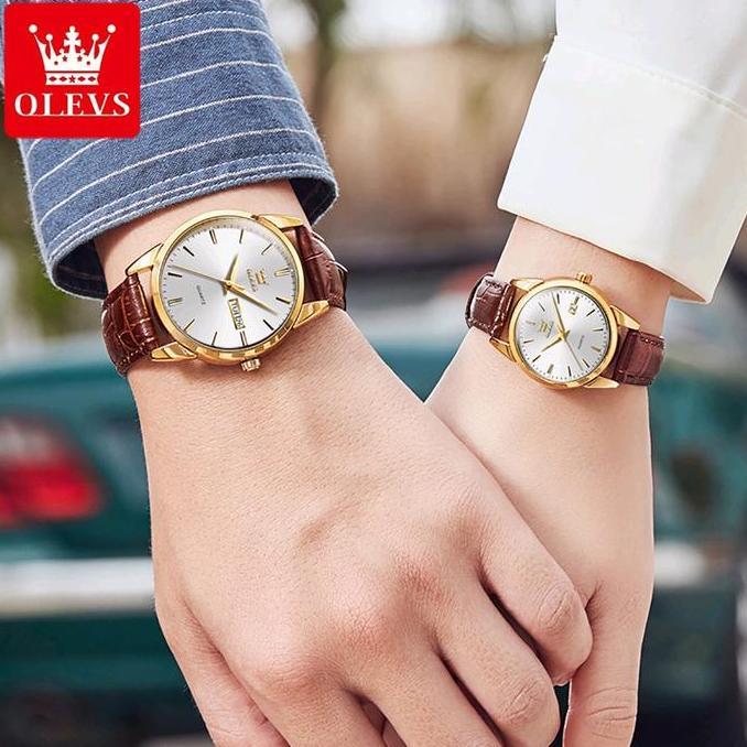 LIMITED EDITION  Jam Tangan Olevs 6898 Couple Original Tahan Air Analog Garansi Korea Cewe Cowo LIMI
