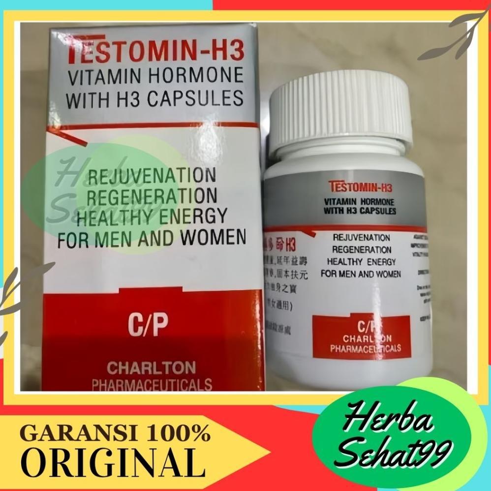 (Terbaru) Vitamin Hormon Testomin H3 kesuburan Stamina Pria dan Wanita - C/P (Terlaris)