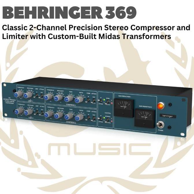 Grosir Behringer 369 Classic 2-Channel Precision Stereo Compressor And Limiter With Custom-Built Mid