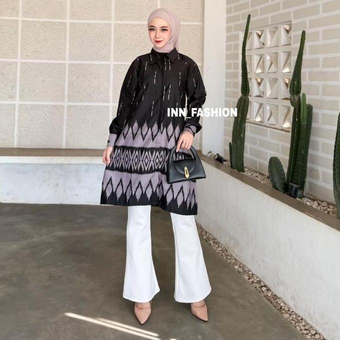 Tunik Batik Wanita Jumbo Big Size ld 120cm Modern Terbaru Kain Polimicro Tebal Busui Friendly Full K