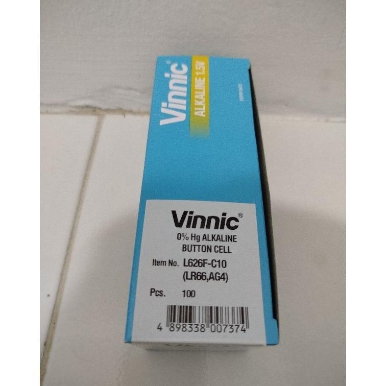 Baterai Vinnic 1 Box Isi 100Pcs/10 Lembar Vinnic L626F-C10 Lr66 Ag4 Original Batre Sr626Sw Batrei Ja