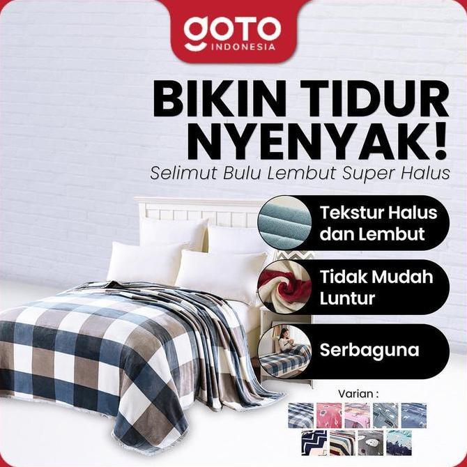 Goto Cuddle Blanket Selimut Dewasa Bulu Tebal Halus Lembut Karakter