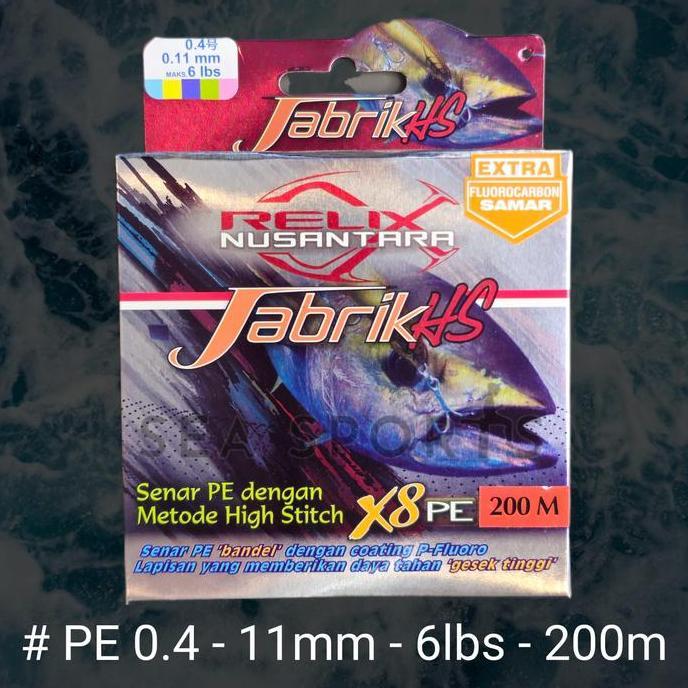 Senar PE Jabrik HS X8 Jabrik 200 Meter Jabrik 300 Meter PE Relix Nusantara Multicolor Senar Pancing