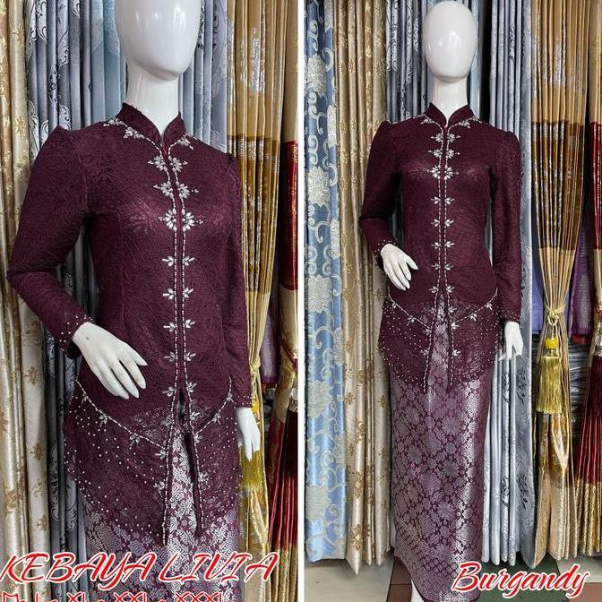 KEBAYA LIVIA PAYET MUTIARA BUSUI SET SONGKET LILIT / KEBAYA BRUKAT KEKINIAN PESTA / KEBAYA WISUDA //