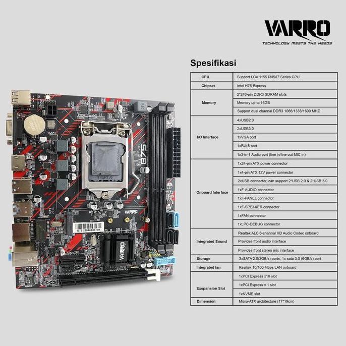 Motero- Motherboard Varro H61 Plus / H61+