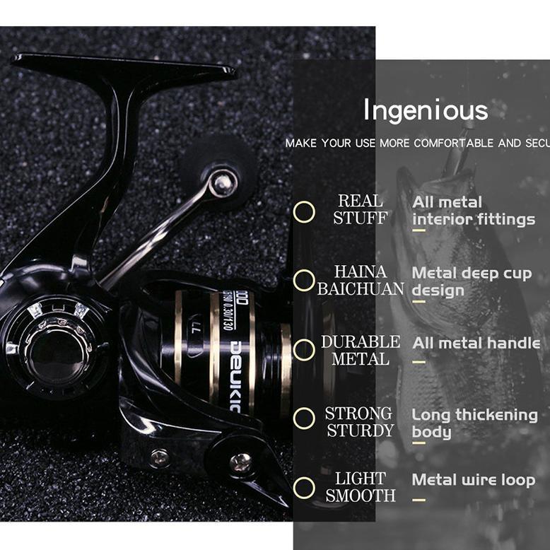 hot product reel pancing deukio reel spinning saltwater ac2000-7000 fishing reel 12kg max drag 5.2:1