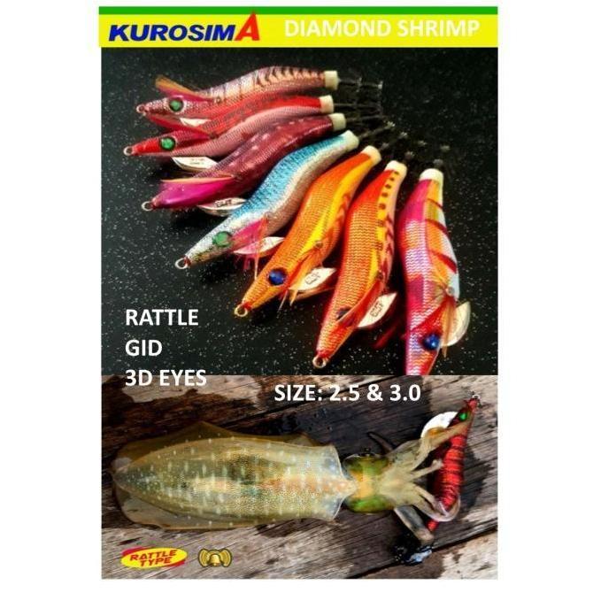Kurosima Diamond Shrimp Rattle 2.5 3.0 Squid Egi Eging Umpan Cumi Diskon
