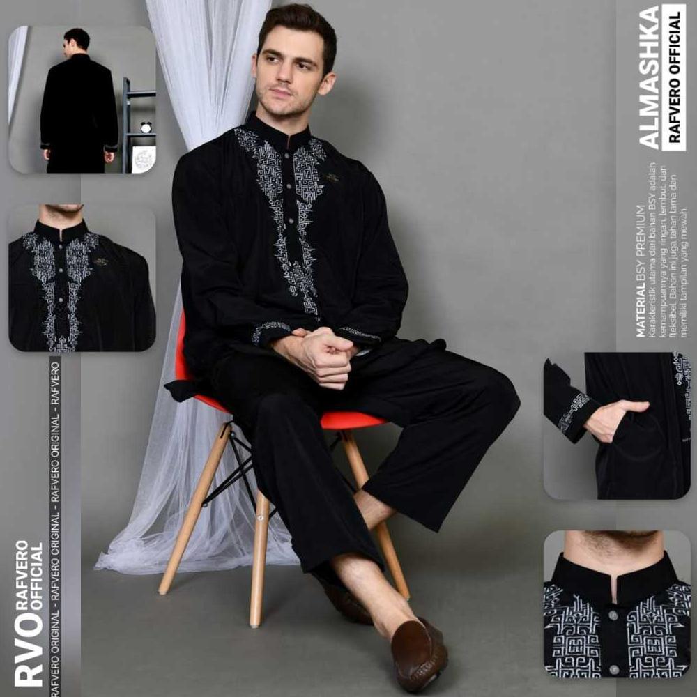 Flash Sale Baju Muslim Koko - Setelan Pakistan Al-Mashka - Setelan Baju Muslim Rafvero Original
