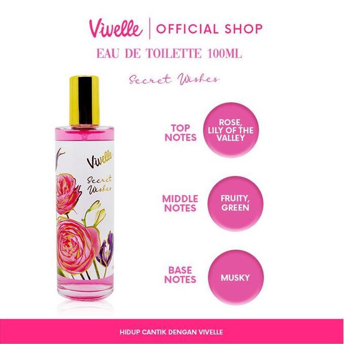 Readygansist- Vivelle Eau De Toilette Glass 100 Ml Parfum Elegan & Ngi Alami Bunga Cherry Mar Halal 