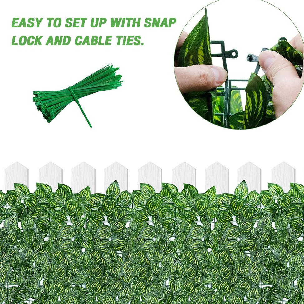 Lazzen - Daun Rambat Sintetis Rumput Dinding Sintetis 1 Meter X 3 Meter Daun Rambat Pagar Plastik Di