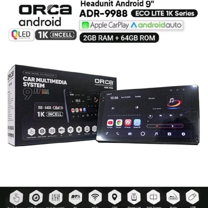 Promo Head Unit Tape Tv Mobil Android Merk Orca Skeleton Dhd Untuk Toyota Fortuner 2005-2015 Layar 9
