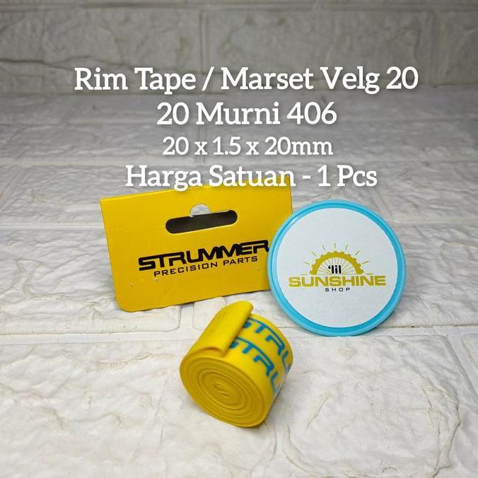 Rim Tape 20 Murni STRUMMER Rims Marset Velg Sepeda BMX Lipat 20 ETRTO 406