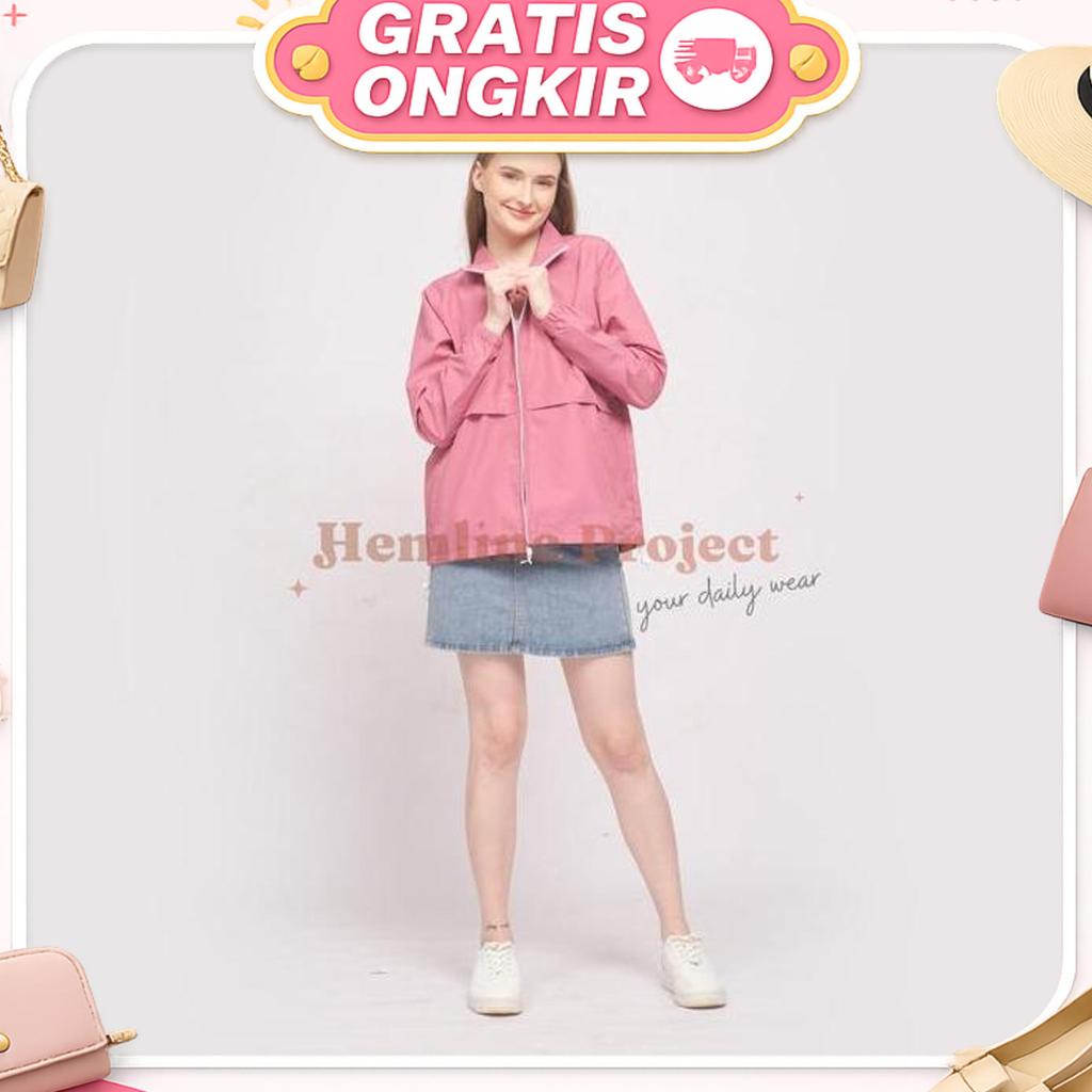 Elya Jaket Coach Wanita - Dust Pink Casual Panjang
