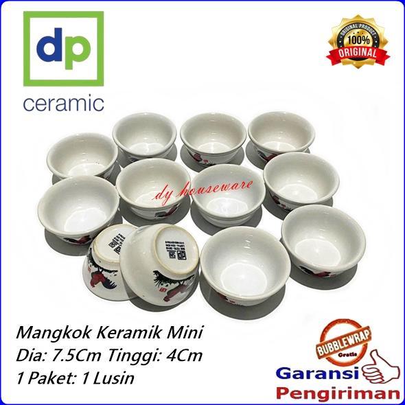 Mangkok Keramik Kecil 100Ml Mangkuk Cuko Keramik Mini Motif Ayam Jago Mangkok Jadul Sni ( Harga 1 Lu