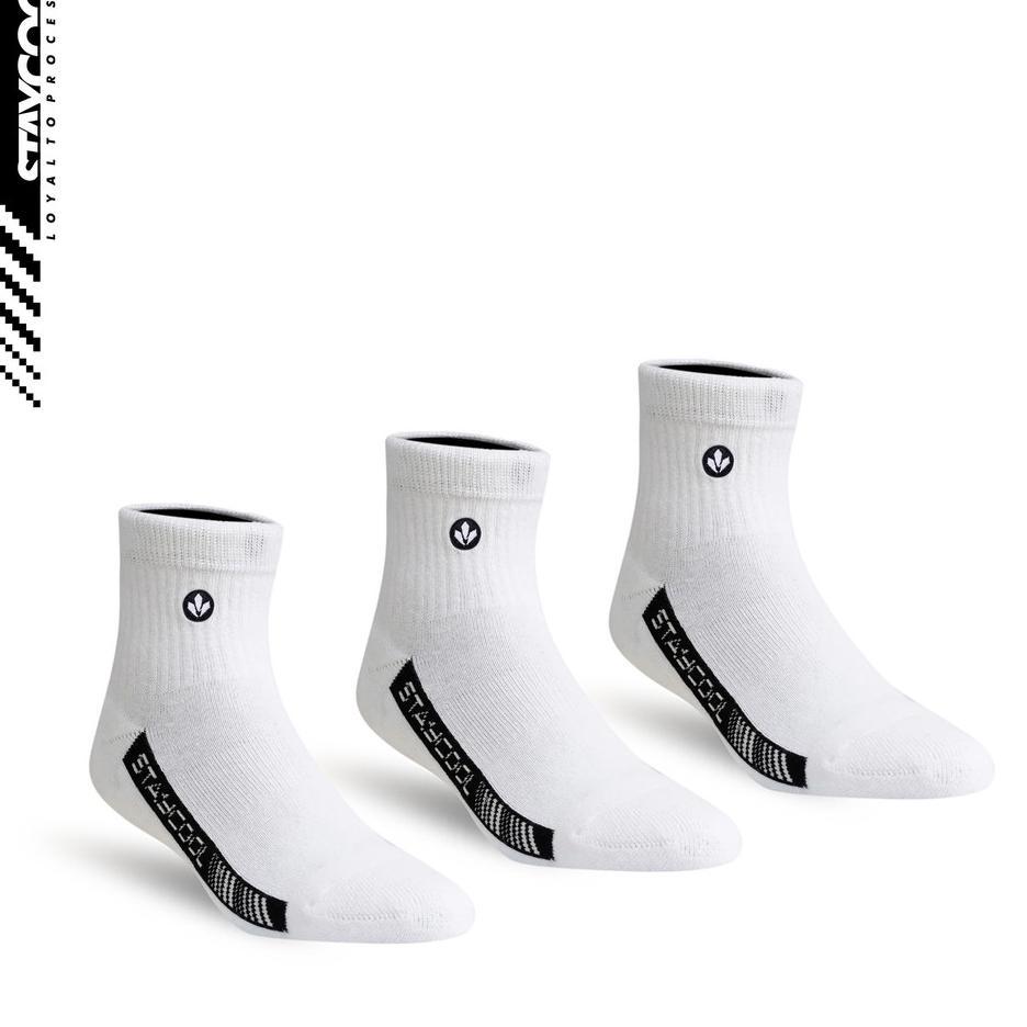 Staycool Sock Kaos Kaki Fashion Ankle Basic Og - Off White 3 Set