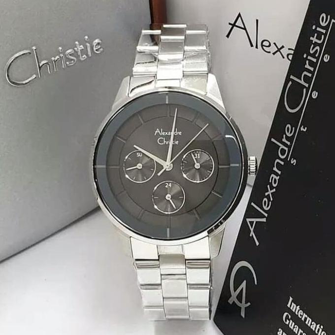 JAM TANGAN WANITA ALEXANDRE CHRISTIE ORIGINAL AC2714 AC 2714 SILVER BLACK
