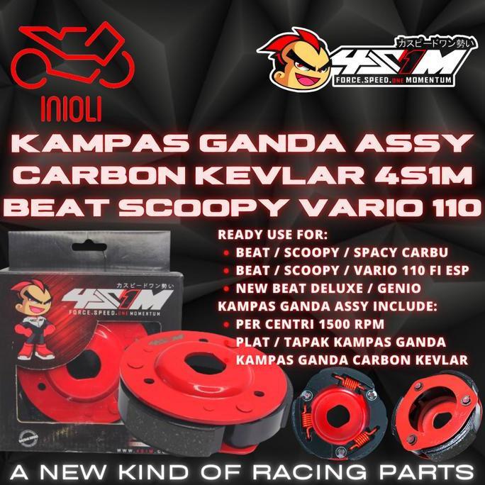 PAKET KAMPAS GANDA ASSY 4S1M BEAT SCOOPY VARIO CARBU FI ESP MIO SPORTY