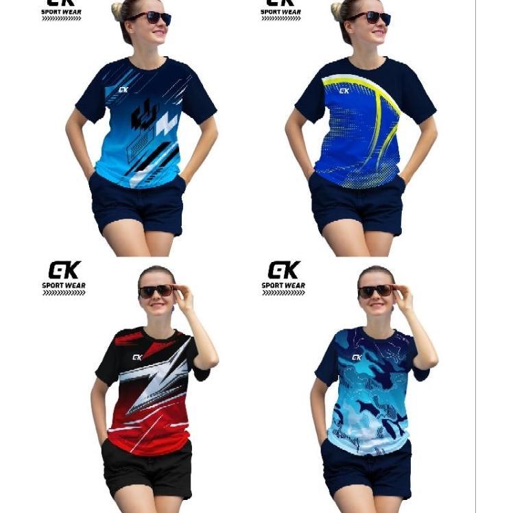 Terbaru Kaos Olahraga Wanita Jumbo Jersey Voli Wanita Baju Volly Cewek Kostum Senam Wanita Kaos Bulu