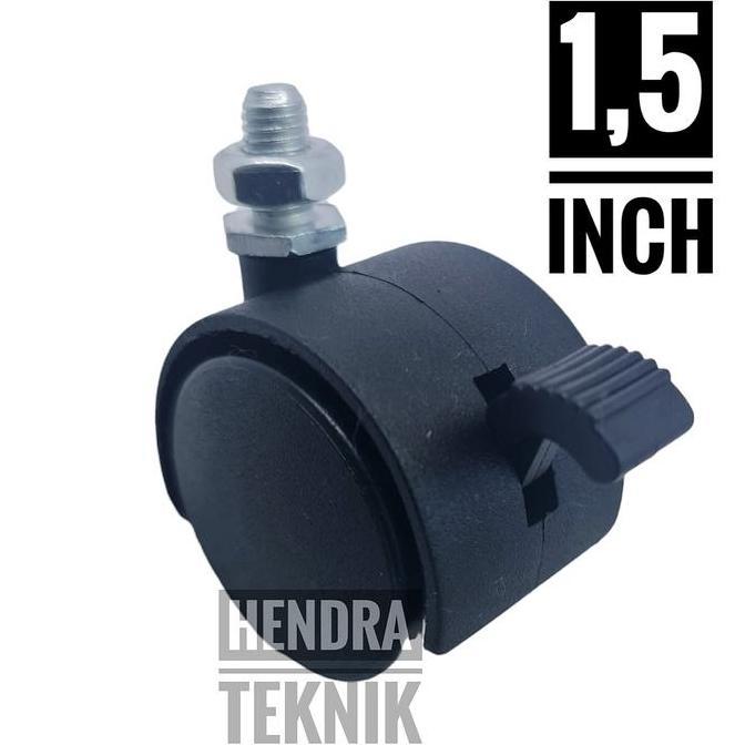 Roda Kursi Kantor Baut 1,5" Rem Mur Roda Plastik Baut Roda Furniture Allshop