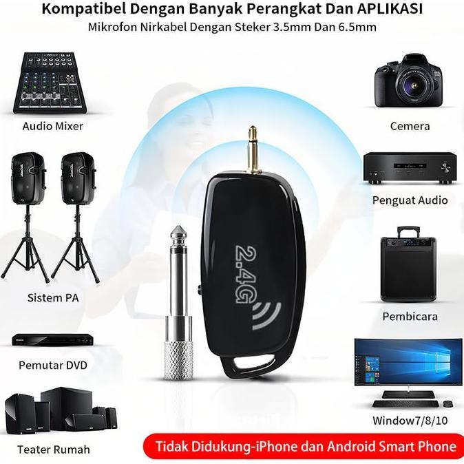 Grosir Mikrofon Mic Clip On Wireless 2.4G Presentasiimam Masjid Dusenberg