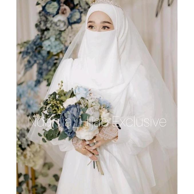 GAUN AKAD SYARI FULL SET GAUN,VEIL,JILBAB,CADAR