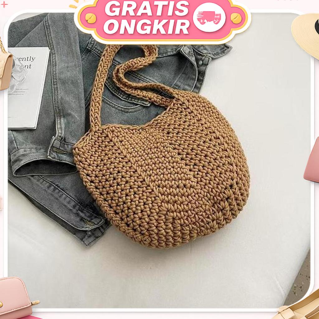 Tas Bahu Rajut / Knitted Korean Tote Bag / Sling Bag Jumbo / Totebag Korea Premium