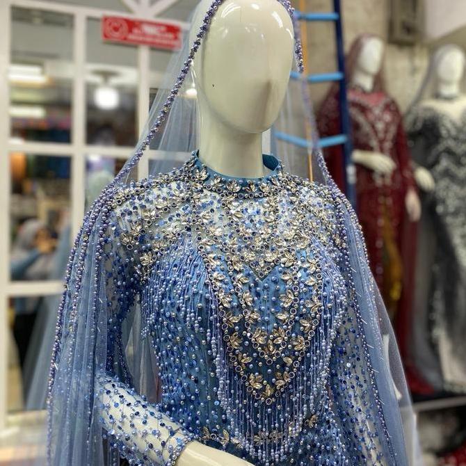 SLIM DRESS EKOR SAMBUNG / GAUN PENGANTIN EKOR TERUSAN /SLIM DRESS MUTIARA