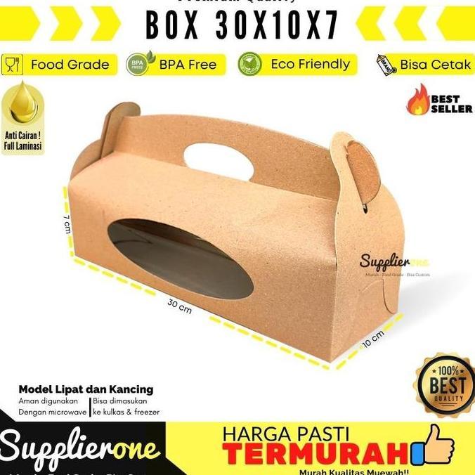 Lansungkirim- Box 30X10X7 Isi 25/ Gable Box 30X10X7 / Dus Brownies / Kemasan Strudel