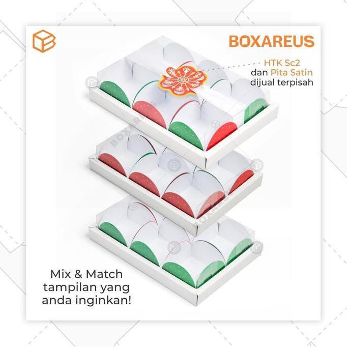Lansungkirim- Box Natal Pie Packaging Mika Sekat 6 Dus Kue Christmas Tart Packaging | Wb Pie 6