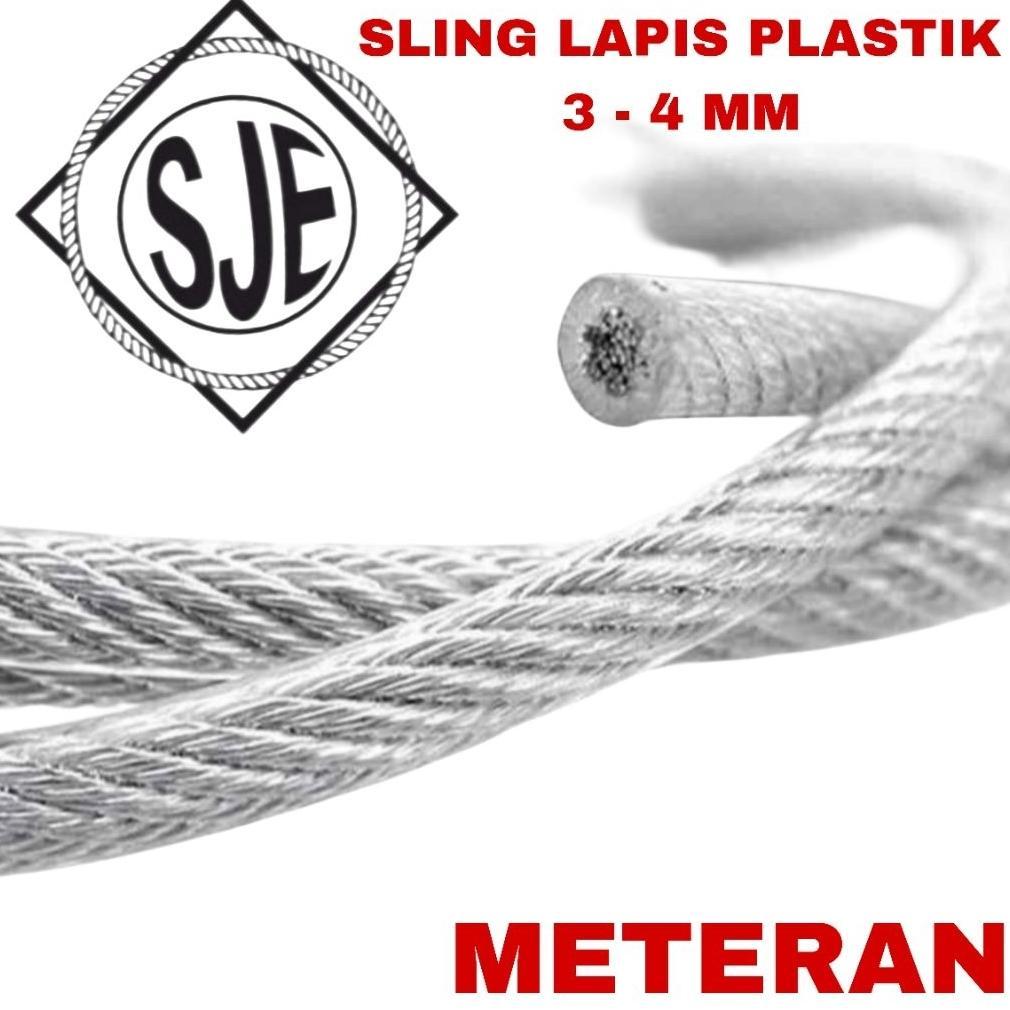 kawat seling baja lapis plastik 4mm/kawat sling baja lapis plastik 4mm/seling baja 4mm lapis plastik