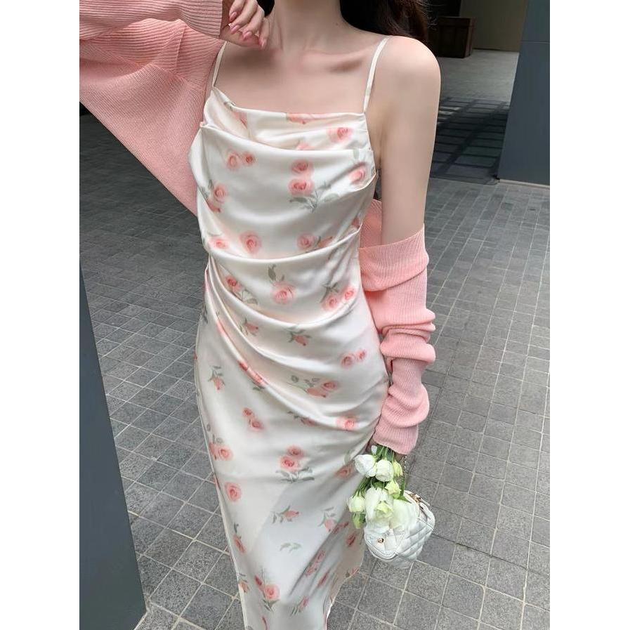 Keepgoing- 1308 Elegant White Long Summer Dress B Size N Style Dress Floral Panjang Nita Putih Dress