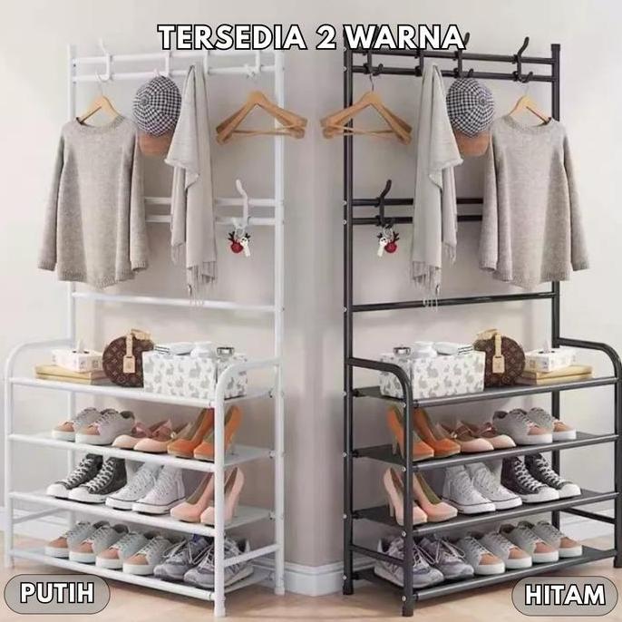 Stand Hanger Gantung Baju Tas Topi Rak Sepatu Modern / Gantungan Susun Serbaguna Kerudung Jilbab Han