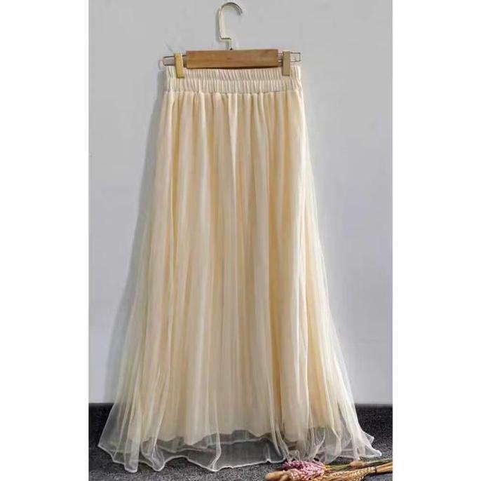ROK Tutu Bertingkat bahan Skirt import ada Dalaman Furing  premium dan adem nyaman di pake fit to S-