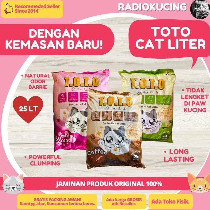 Katze- Pasir Kucing Merk Toto 25 Lt Gumpal Ngi Baim Wong [ Juwies Radio Kucing ]
