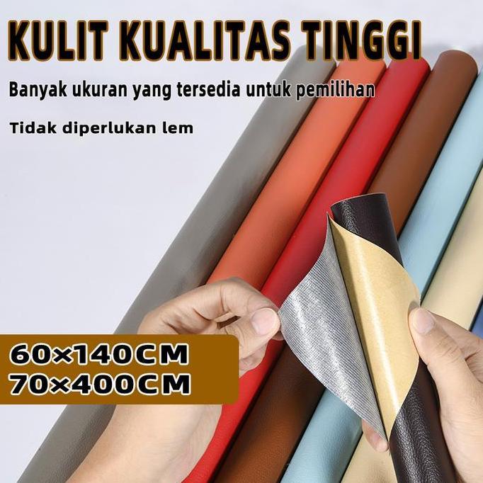 Yevonamiss - [Versi Tebal] Sarung Sofa Kulit Asli Kursi Sofa Berperekat Kulit Asli