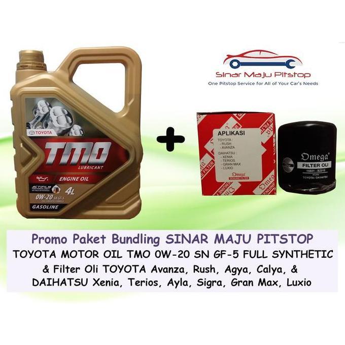 HARGA DISC - Paket Oli Mobil TMO 0W-20 API SN & Filter Oli DAIHATSU SIRION & SIGRA