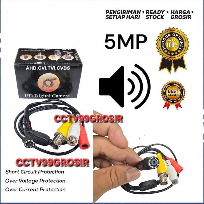BEBAS ONGKIR - Kamera Cctv MINI AHD 5MP LED Audio Pin Hole Spy Camera Super kecil Full HD 1080P