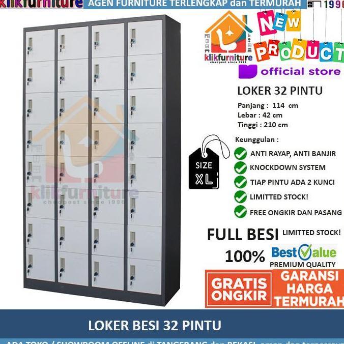 Lager- Lemari Loker Besi Locker Besi Cabinet 32 Pintu Full Besi Akl32